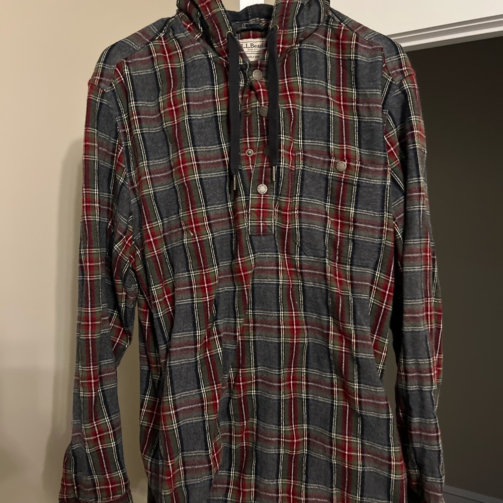 L.L. Bean Multicolor Hooded Shirt